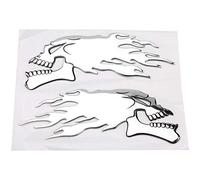 KIMISS Pegatinas 3D de calavera para moto y coche, decoración adhesiva en 2 unidades, diseño en relieve, vinilo resistente para personalización