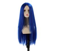 KIMISS Pelucas Largas y Rectas con Parte Central media: Pelo Sintético Resistente Al Calor, Peluca de Pelo Completo de Alta Densidad para Looks Cotidianos Elegantes y Ocasiones Versátiles (BLUE)