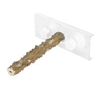 KIMISS Perca con Ventosa para Loros + Varilla de Soporte para Ducha de Pájaros para Mascotas de 20CM + Percha de Madera Portátil + Suministros para Mascotas/pájaros/Accesorios para Jaulas/Perchas