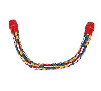 KIMISS Perchas de Cuerda para Pájaros para Loros, Colorida Cuerda de Algodón Colgante, Marco de Pie para Pájaros, Cómodo Juguete para Masticar Loros, Escalada, Varilla de Molienda + Elástica para (M)