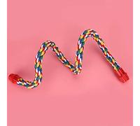 KIMISS Perchas de Cuerda para Pájaros para Loros, Colorida Cuerda de Algodón Colgante, Marco de Pie para Pájaros, Cómodo Juguete para Masticar Loros, Escalada, Varilla de Molienda + Elástica para (L)