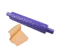 KIMISS Pin Rodante en Relieve, Herramienta de Fondant de Plástico No Fondant Diseños Texturizados y Herramientas para Hornear Accesorios Decoración de Pastel de Pastel Ideal para Masa de Arcilla de