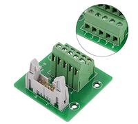 KIMISS Placa de Conexión PLC, Interfaz de Conector de Bloque de Terminales de Encabezado Macho Idc10p de 10 Pines con Soporte Placa de Conexión de Conector de Bloque de Terminales de