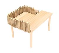 KIMISS Plataforma de Escalada para Hámster de Madera Natural con Escalera, Parque Infantil de Actividades Multifuncional para Mascotas Pequeñas