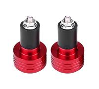 KIMISS Plug para manillar moto 22mm, aluminio rojo, peso balanceado, terminales universales, reduce vibraciones y mejora control