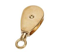 KIMISS Polea de Latón para Herrajes de Asta de Bandera, Polea de Gancho Giratorio único para Remolque de Cable, Bloque de de Grado Marino para Navegación, Kayak, Canoa, Construcción (50MM)