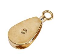 KIMISS Polea de Latón para Herrajes de Asta de Bandera, Polea de Gancho Giratorio único para Remolque de Cable, Bloque de de Grado Marino para Navegación, Kayak, Canoa, Construcción (38mm)