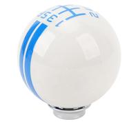 KIMISS Pomo de Palanca de Cambios con 3 Adaptadores para un Agarre Cómodo, 6 Velocidades, Estilo Shelby GT500, Se Adapta a 1967-2018 y la Mayoría de los Vehículos Manuales (Blanco Azul)