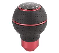 KIMISS Pomo de Palanca de Cambios de 5 Velocidades en Aleación de Aluminio y Cuero - Accesorio Manual para Automóviles