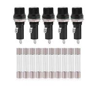 KIMISS Portafusibles para panel eléctrico, 5 unidades, para fusibles de vidrio 6x30mm, 125V AC 15A / 250V 10A, con conexión a tornillo o soldadura