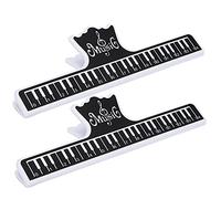 KIMISS Portapáginas con Clamp/Holder para Notas de Libros Musicales, Clips Marcapáginas de Música de Plástico Ligero para Interpretación de Instrumentos, 2 uds., Amarillo/negro (BLACK)
