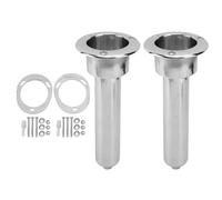KIMISS Portavasos para Caña de Pescar para Barcos, Soporte para Caña de Pescar de Acero Inoxidable 316, Tubo de 40 Mm, Tapa de Copa de 78 Mm con Orificio de Drenaje, Pasador de Tope (0 Grados)