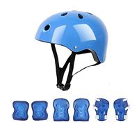 KIMISS Protector de Casco para Niños, Protector de Rodilla de Codo de Espuma para Juego de Engranajes Equilibrio Coche Scooter Patinaje sobre Ruedas Rosa (Azul)