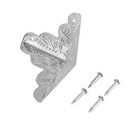 KIMISS Protectores de Esquinas de Latón para Joyería, Cubiertas Decorativas para Muebles y Manualidades, 12 Protectores de Esquinas Decorativos Dorados (Silver)