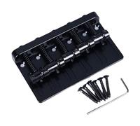 KIMISS Puente de bajo Eléctrico para bajo de 5 cuerdas: Puente de Sillín Engrosado con Tornillos y Llave, Fácil Instalación, Excelente Resonancia (BLACK)