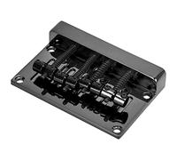 KIMISS Puente para bajo de 4 Cuerdas, Placa de Guitarra de Caja Eléctrica Engrosada, Aleación de Zinc de 85 Mm con Silletas Ajustables para una Fácil Instalación (BLACK)