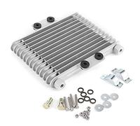 KIMISS Radiador de aceite para moto, 13 filas universal, de refrigeración con mangueras, compatible con color plateado