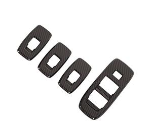 KIMISS Reemplazo de la Cubierta del Panel de Control de la Ventana de la Puerta de Fibra de Carbono de Primera Calidad para la Etiqueta Engomada del Botón del Interruptor de Elevación 4 PCS -