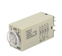 KIMISS Relé Temporizador de Retardo H3Y-4 para Aplicaciones de 220 V CA - Relé de Retardo de Encendido Ajustable de 0 a 60 Minutos con Carcasa de Plástico Impermeable