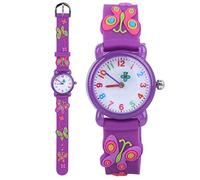 KIMISS Reloj de Dibujos Animados a Prueba de Agua - Lindo y Exquisito Reloj de Muñeca para el Reconocimiento del Tiempo - Longitud Ajustable y Materiales Ecológicos Disponible en Purple & Rose Red
