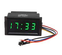 KIMISS Reloj digital LED para coche, DC4.5-30V, resistente al agua y polvo, pantalla verde brillante, ideal para automóviles y vehículos, reloj electrónico de precisión