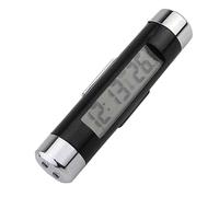 KIMISS Reloj termómetro digital para coche, 2 en 1 para pantalla LED luminosa, para salida de aire y temperatura, retroiluminación azul y fácil instalación