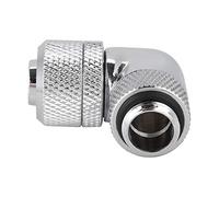 KIMISS Robusto Conector de Refrigeración por Agua con Rosca G1/4 y Tubo Fino, Codo en ángulo Recto de 90° en Plateado, para Sistemas de Refrigeración por Agua de PC