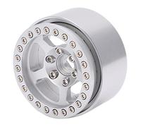 KIMISS Ruedas Beadlock de 1,9 Pulgadas para Coches RC - Llantas Plateadas de Aleación de Aluminio de 5 Orificios para AXIAL SCX10, HSP y Más - Cubo de Rueda con Bloqueo Que No Mancha (Silver)