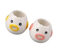 KIMISS Separador de Huevos de Cerámica con Forma de Pollo, Divertido Filtro de Yema y Blanco, Rosa y Amarillo, Accesorio de Cocina Ideal para Entusiastas de la Cocina, 2 uds.