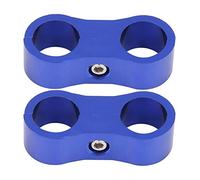 KIMISS 2Pcs AN6 Separadors de manguera trenzada [Guarnición de la abrazadera] Soporte o Adaptador(Azul)