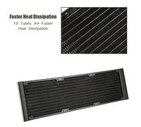 KIMISS Sistemas de Refrigeración Líquida de 12 Tubos con Intercambiador de Calor de PC alto: Solución Eficiente de Refrigeración por Agua de 360 mm (360 mm)