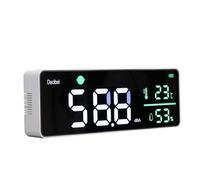KIMISS Sonómetro de Pared con Pantalla LED de 11 para Habitaciones - Monitoriza Decibelios, Temperatura y Humedad