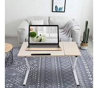 KIMISS Soporte Ajustable para Ordenador Portátil para Cama y sofá - Mesa Plegable Portátil con Altura Ajustable, Nogal Oscuro, Ideal para Leer y Trabajar (Color Arce Blanco)