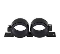 KIMISS Soporte para bomba de combustible de aleación de aluminio, para coche, con abrazadera doble y filtro, color negro, compatible con 60mm