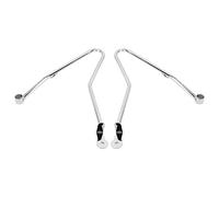 KIMISS Soportes de Barras de Soporte para Alforjas, Portaequipajes, Soporte de Montaje de Barras de Soporte para Alforjas Apto para Bonneville T100/Thruxton 900Silver (A (Plateado))
