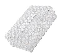 KIMISS Soportista Elegante de la Caja de Tejido de Cristal: Contenedor de Almacenamiento de Tejido Elegante con Cuentas de Hierro y Cristal Electroplacado para la Decoración de la Oficina, la Sala