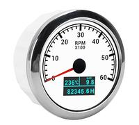 KIMISS Tacómetro 3 en 1 de 6000 RPM con Medidor de Temperatura del Agua y Presión de Aceite - IP67 Resistente Al Agua para Automóviles, Camiones y Barcos - Diseño de Motor Paso a Paso de Alta