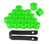 KIMISS Tapa antipolvo para ruedas de coche, 17mm, verde - Protección antirrobo para tue s de llanta, 20 unidades, cubre tornillos de buje
