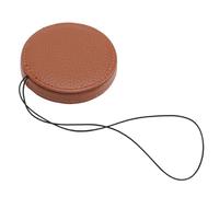 KIMISS Tapa de Lente para 2 Cámaras Cubierta de Lente de Cuero Genuino de 6,8 Cm con Cuerda Antipérdida Antipolvo Antiarañazos para Cámara Instantánea Transporte Diario y Viajes (Brown)