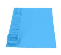 KIMISS Tapete de Pintura de Silicona Más Grueso con Taza para Cultivar Talento Artístico, Tapete de Arte de Silicona Fácil de Limpiar para Niños y Niñas, Suministros de Arte (BLUE)