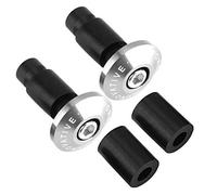 KIMISS Tapones para manillar de moto, 22mm (7/8"), plata, para ATV offroad y racing, protección extremos - Compatible con grips