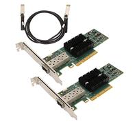 KIMISS Tarjeta de Red PCIe SFP+ de 10 GB: Adaptador de Puerto Dual para Servidores y PC, Velocidad Ethernet de 10 GB con Cable de Conversión de 3,28 Pies Incluido