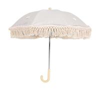 KIMISS Tassel Baby Outdoor Parasol - Finger UV Protection Beach Umbrella para, Elegante Sun Shade para Cochecitos y Fotografía Al Aire Libre (Beige con pequeño crisantemo)