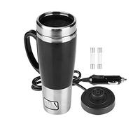 KIMISS Taza Eléctrica para Coche 12V/24V, o Inoxidable, Calienta Café y Té, Ideal para Viajes en Invierno, Taza Térmica para Automóvil