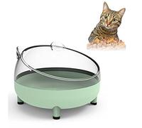 KIMISS Tazón de Gato Elevado para Comida y Agua: Lindo Plato de Mascotas Elevado con Diseño No Deslizante y Base Extraíble para Perros Gatos Pequeños (Verde Claro)
