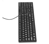 KIMISS Teclado de impresión grande con cable con 104 teclas, teclado USB de caracteres grandes hecho de material ABS, ideal para oficina, uso doméstico, portátiles y computadoras de escritorio