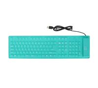 KIMISS Teclado de Silicona Plegable, Teclas Teclado de Silicona 108 Inalámbrico con Cable USB Escritura Silenciosa a Prueba de Agua Sellado Completo Verde (Verde)