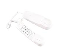 KIMISS Teléfono Fijo con Cable con Función de Rellamada Al Último Número y Pausa - Teléfono para Hogar y Oficina de Montaje en Pared con Teclas Iluminadas - Elegante Diseño Blanco