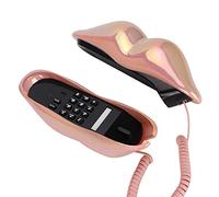 KIMISS Teléfono Fijo para Oficina, Color Rosa, diseño Moderno, Teclas ergonómicas, Ideal para hogar o despacho, conexión Estable, fácil instalación