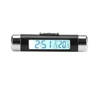 KIMISS Termómetro Digital con Clip para Reloj de Coche LCD con Retroiluminación Azul, para Controlar la Temperatura, el Tiempo en el Coche, Camión (#01)